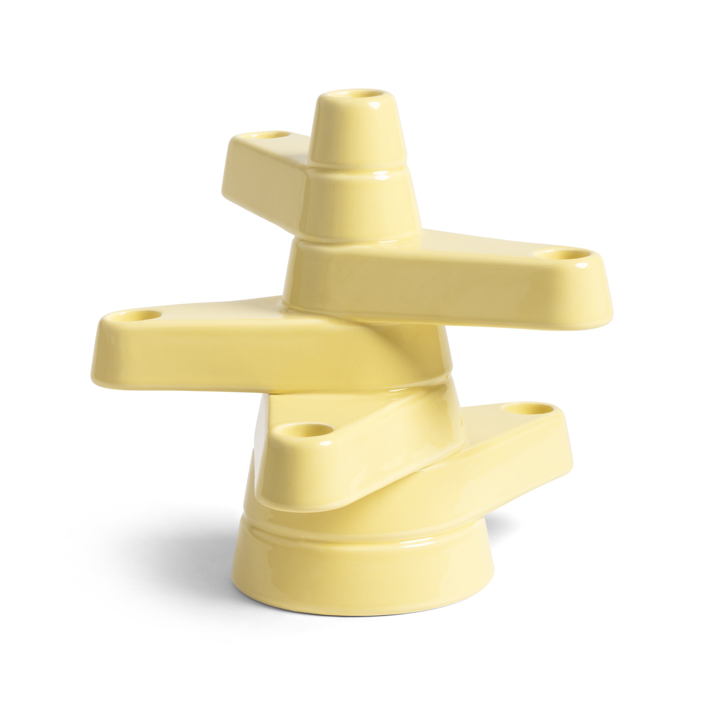 BRUTE yellow five-armed candlestick