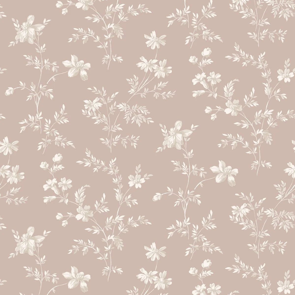 ÄNGSBLOMMA Brown Floral Pattern Wallpaper