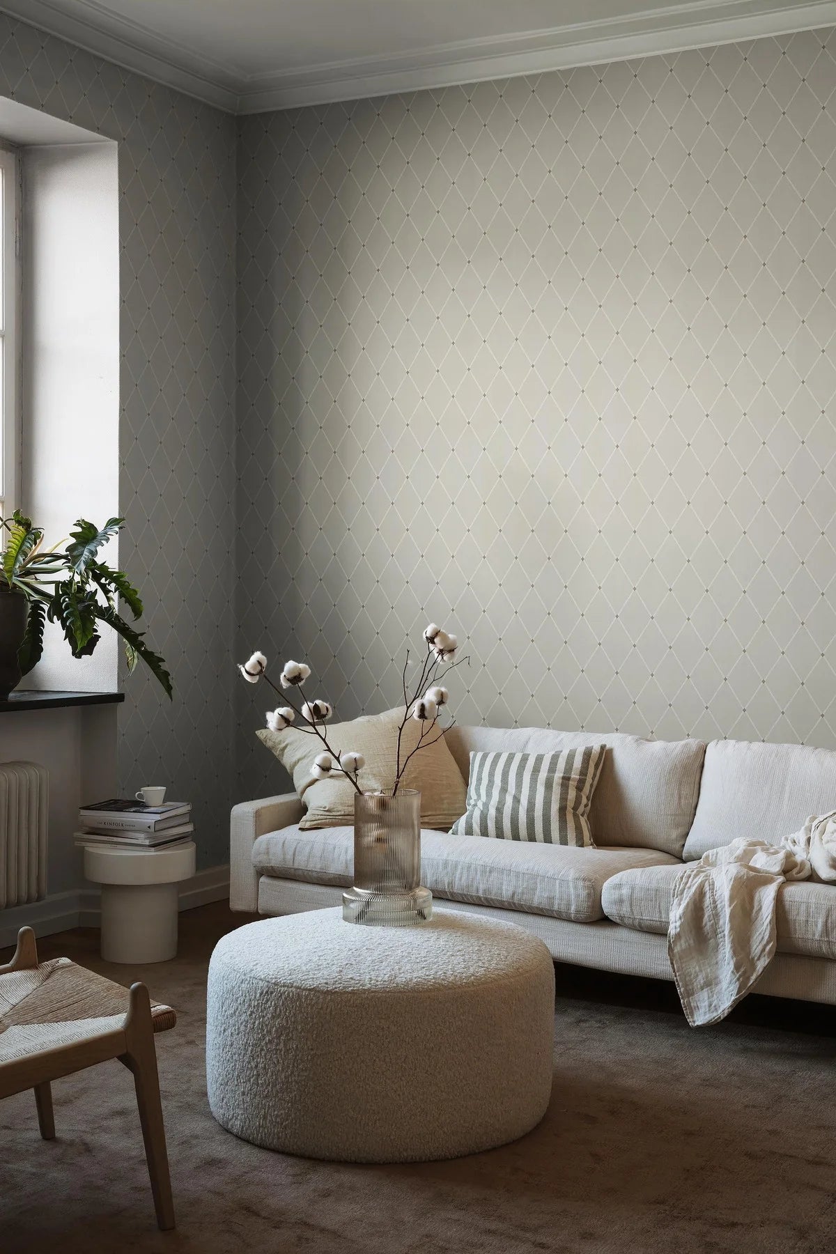 Tapete mit geometrischem Muster FREDRIK dunkelbeige