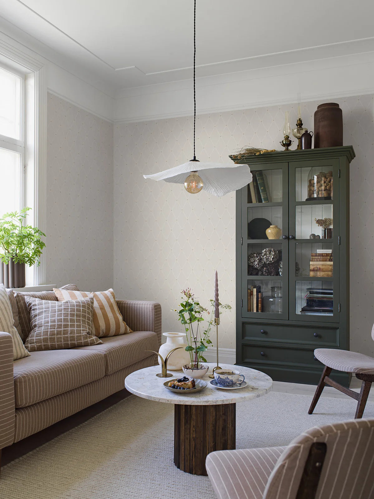 Tapete mit geometrischem Muster FREDRIK hellbeige