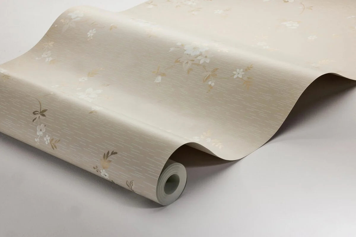 Tapete mit Pflanzenmotiv SAGA beige mit Gold