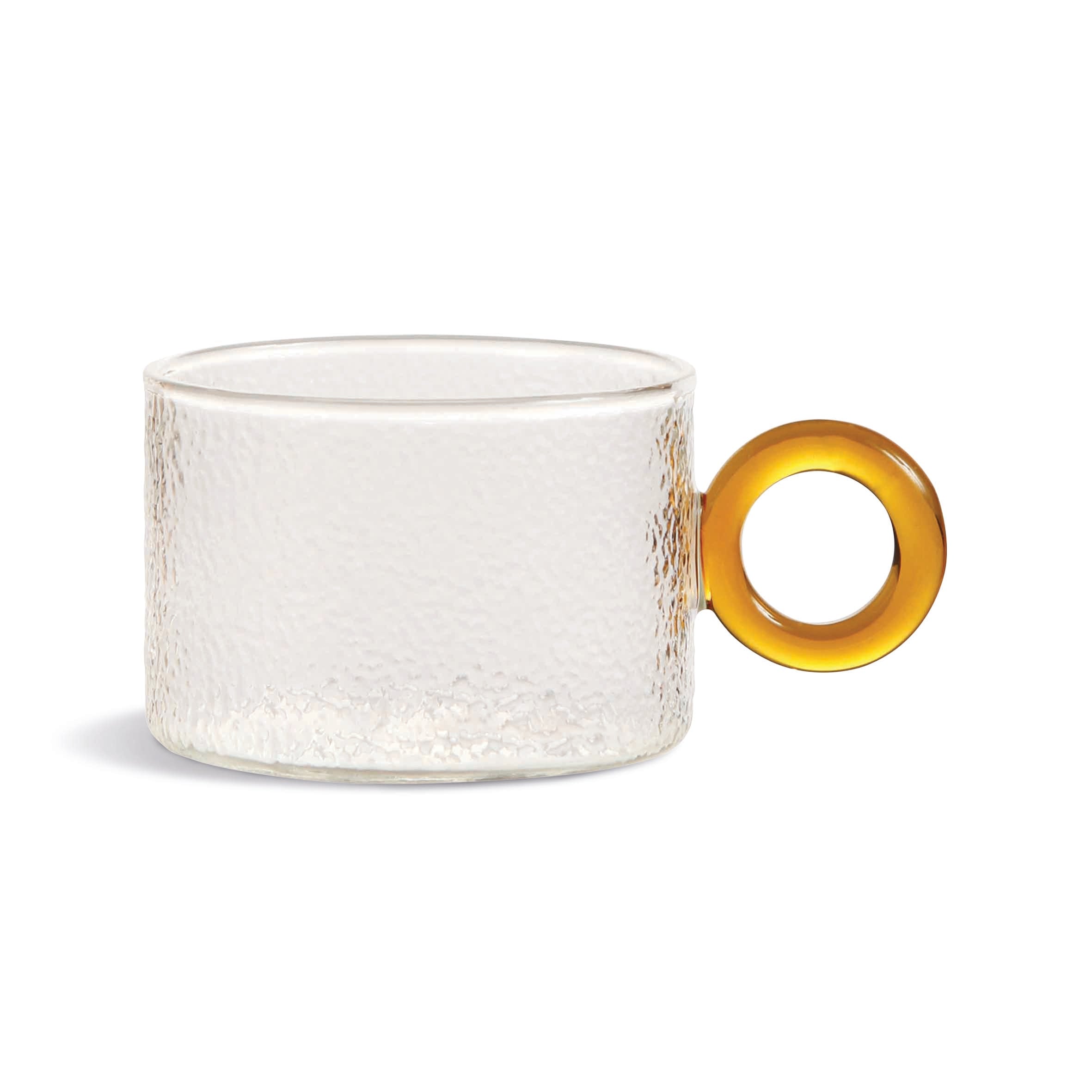 Set von Tassen CHIQUITO aus Glas mit bunten Griffen