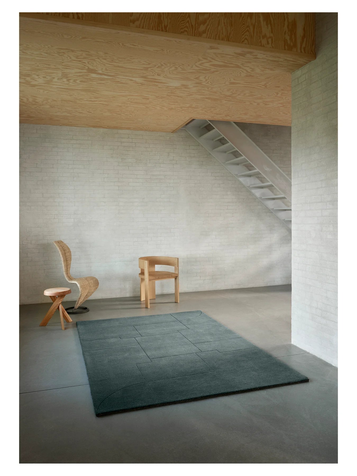 GEOMETRIC MAZE rug white