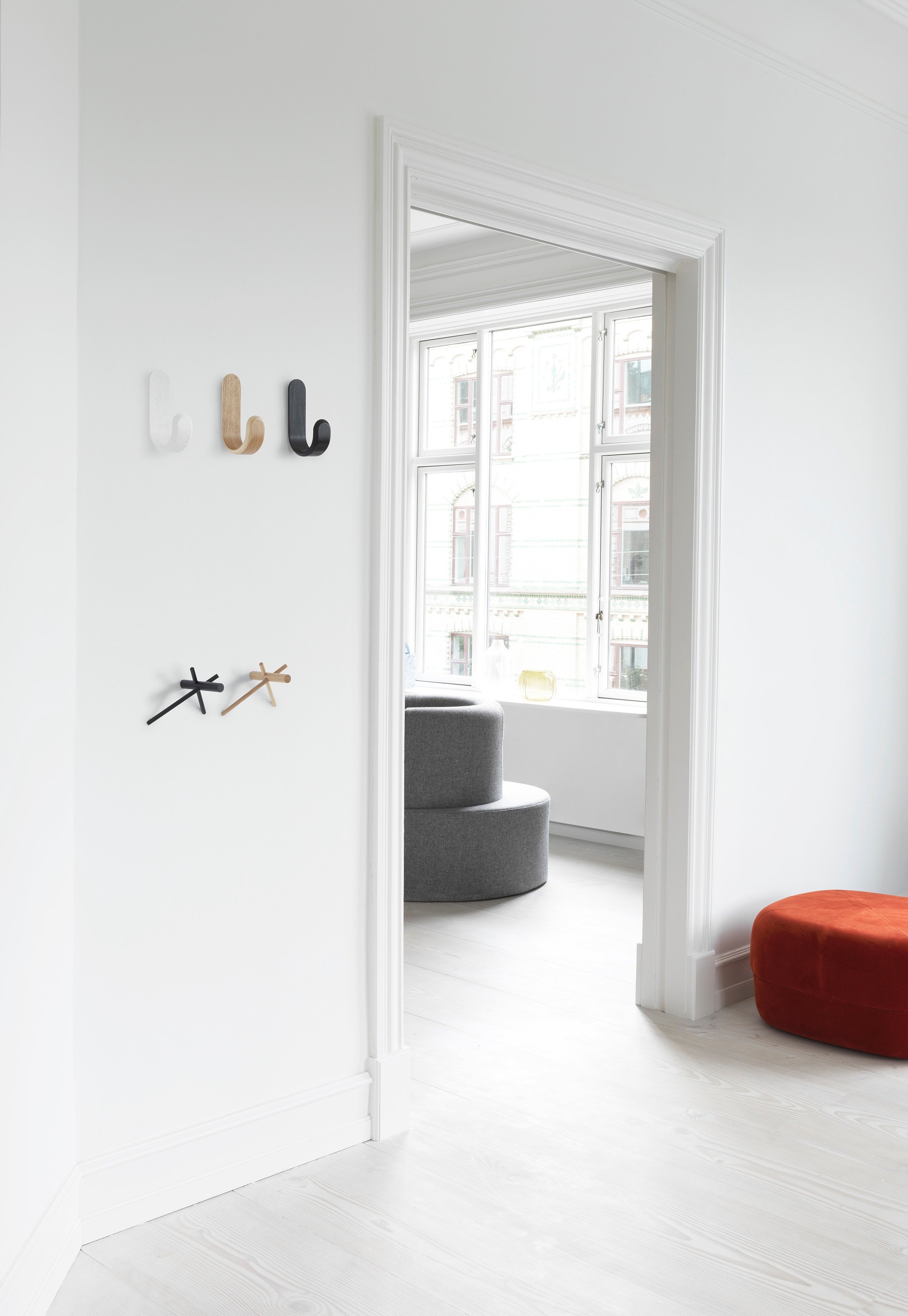 CURVE black ash veneer coat rack