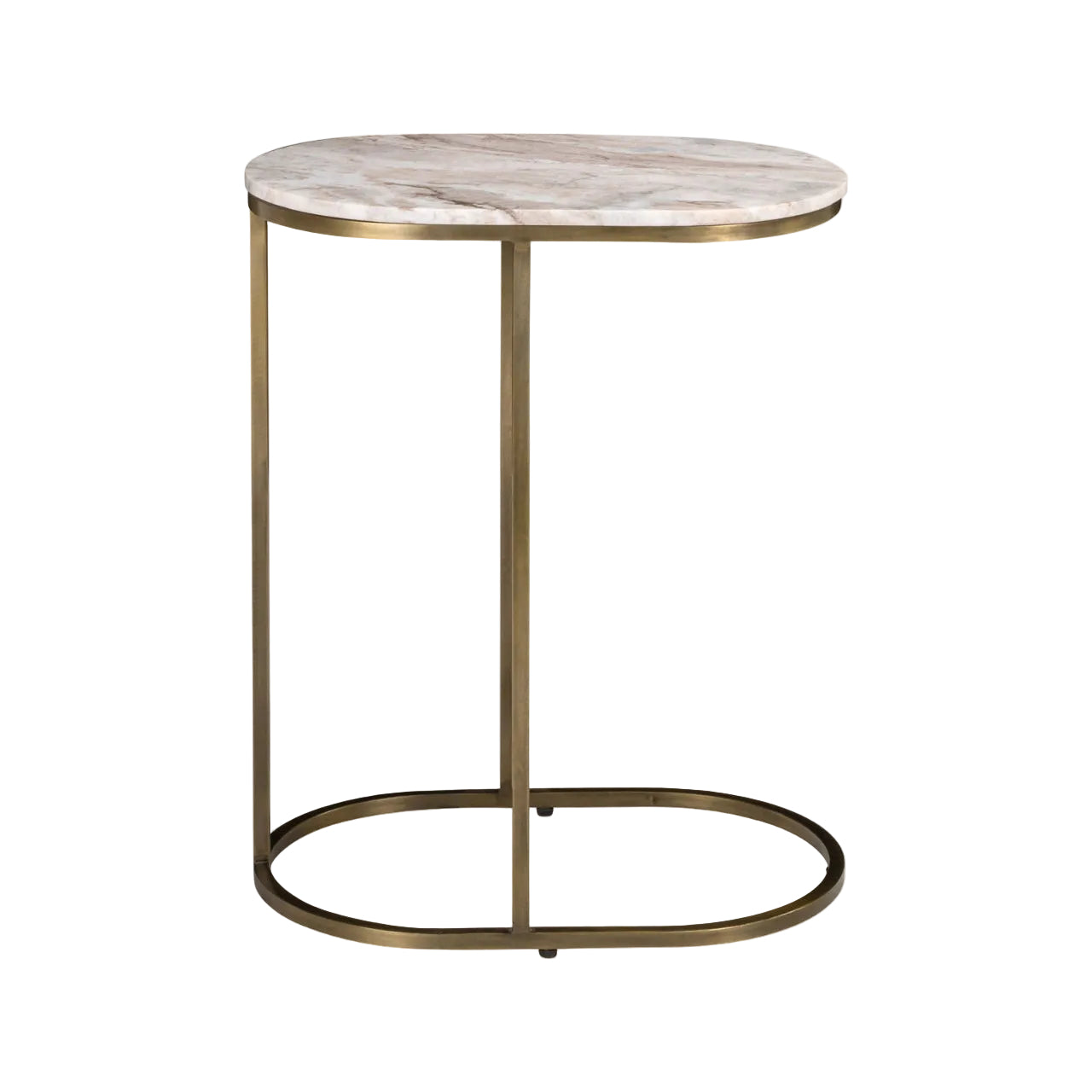 Bottega Gold Side Table with Marble Top