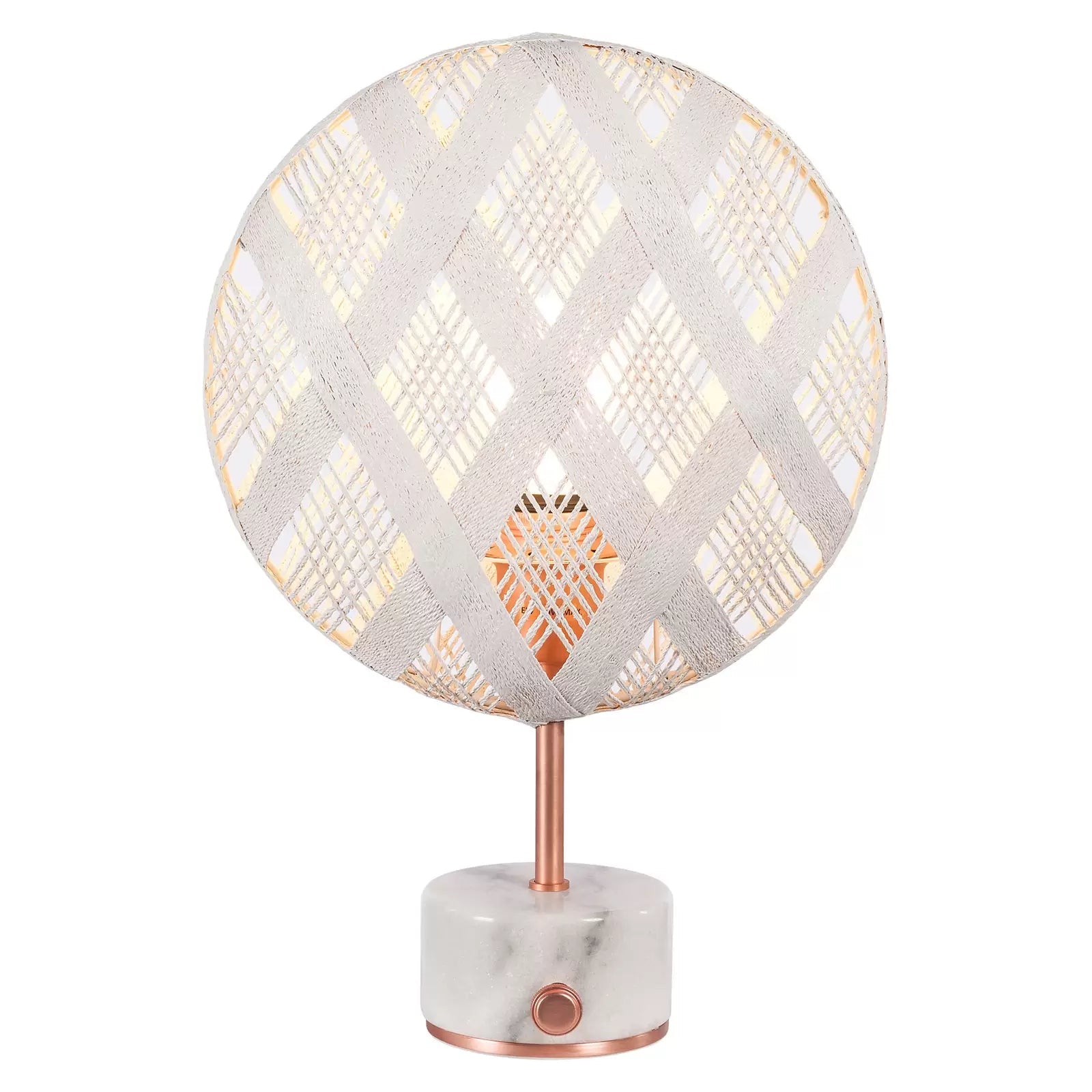 Chanpen Diamant White Table Lamp with a copper base