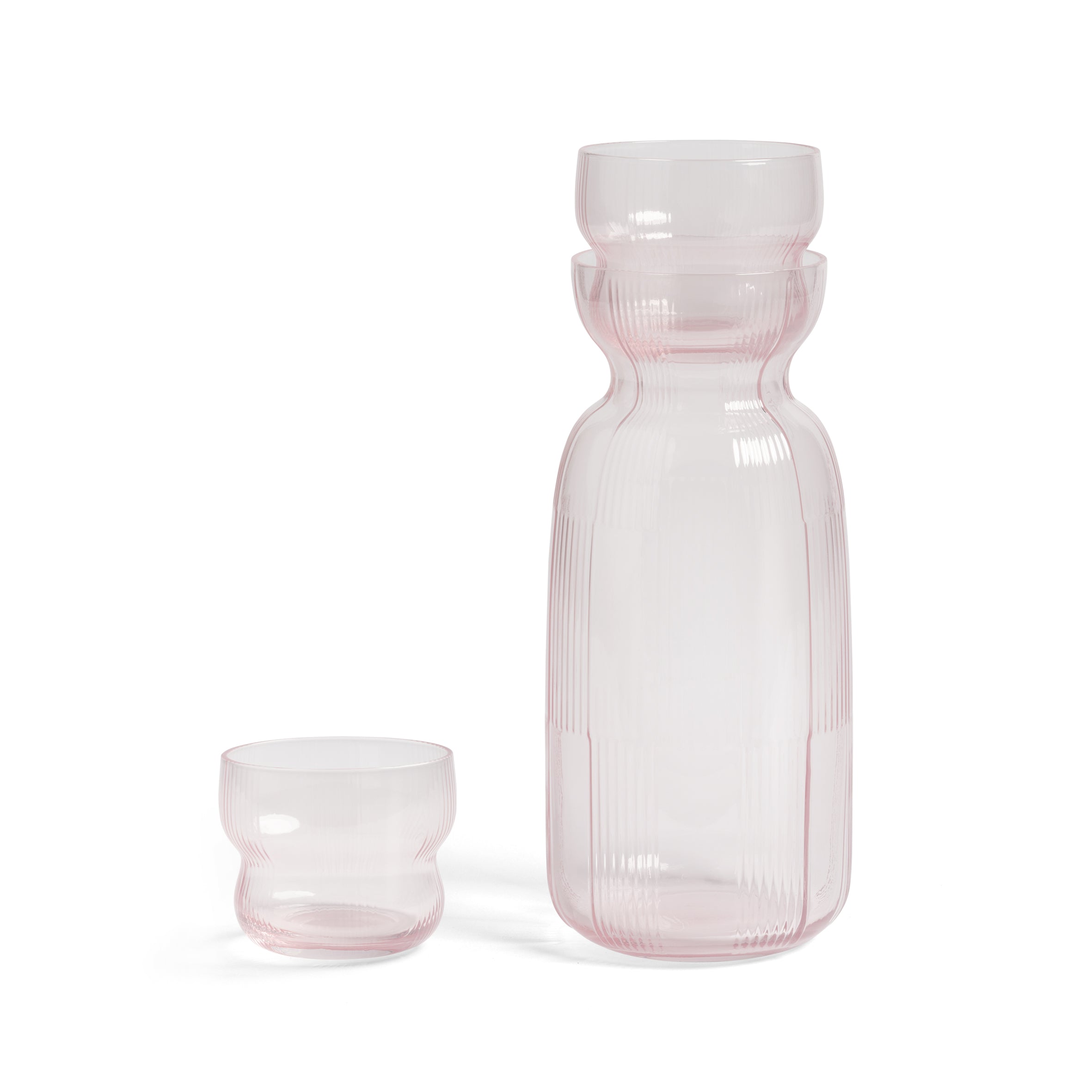 Karafka CIRCUS aus rosa Glas