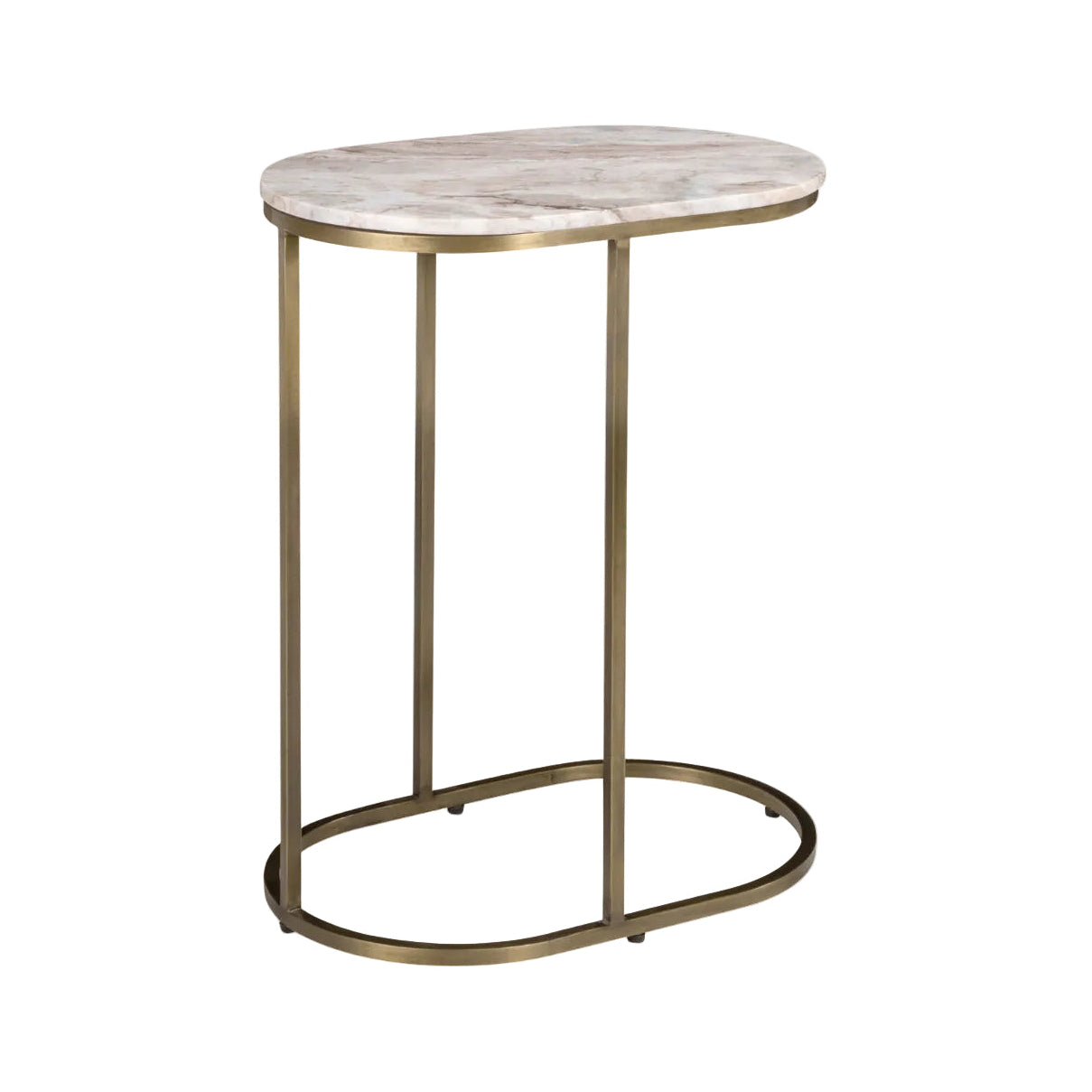 Bottega Gold Side Table with Marble Top
