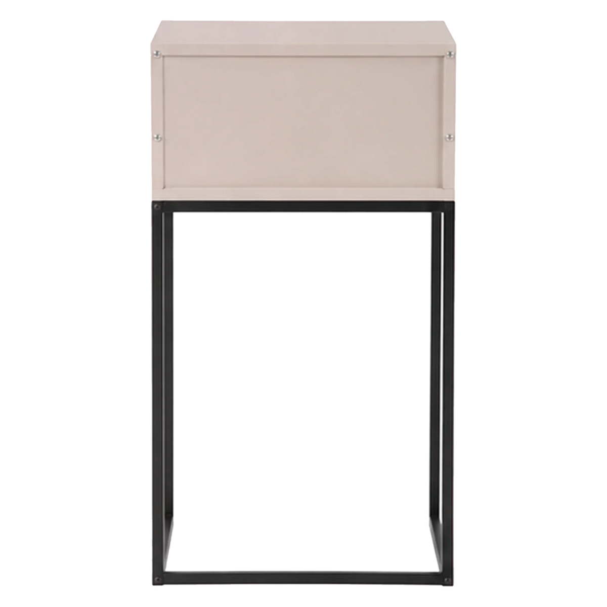 Nachttisch ZOLA beige mit schwarzem Gestell