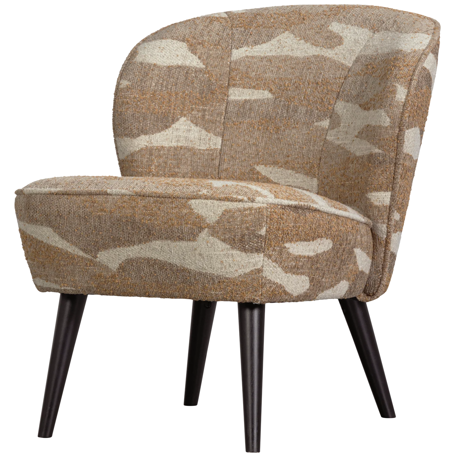 Sara Armchair Woven Fabric Camouflage Pattern Green