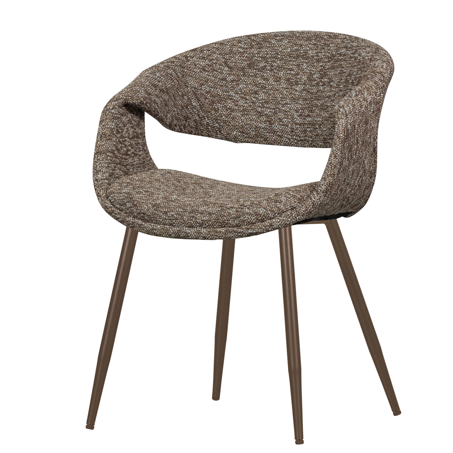 YOSSI Armchair brown with brown metal base