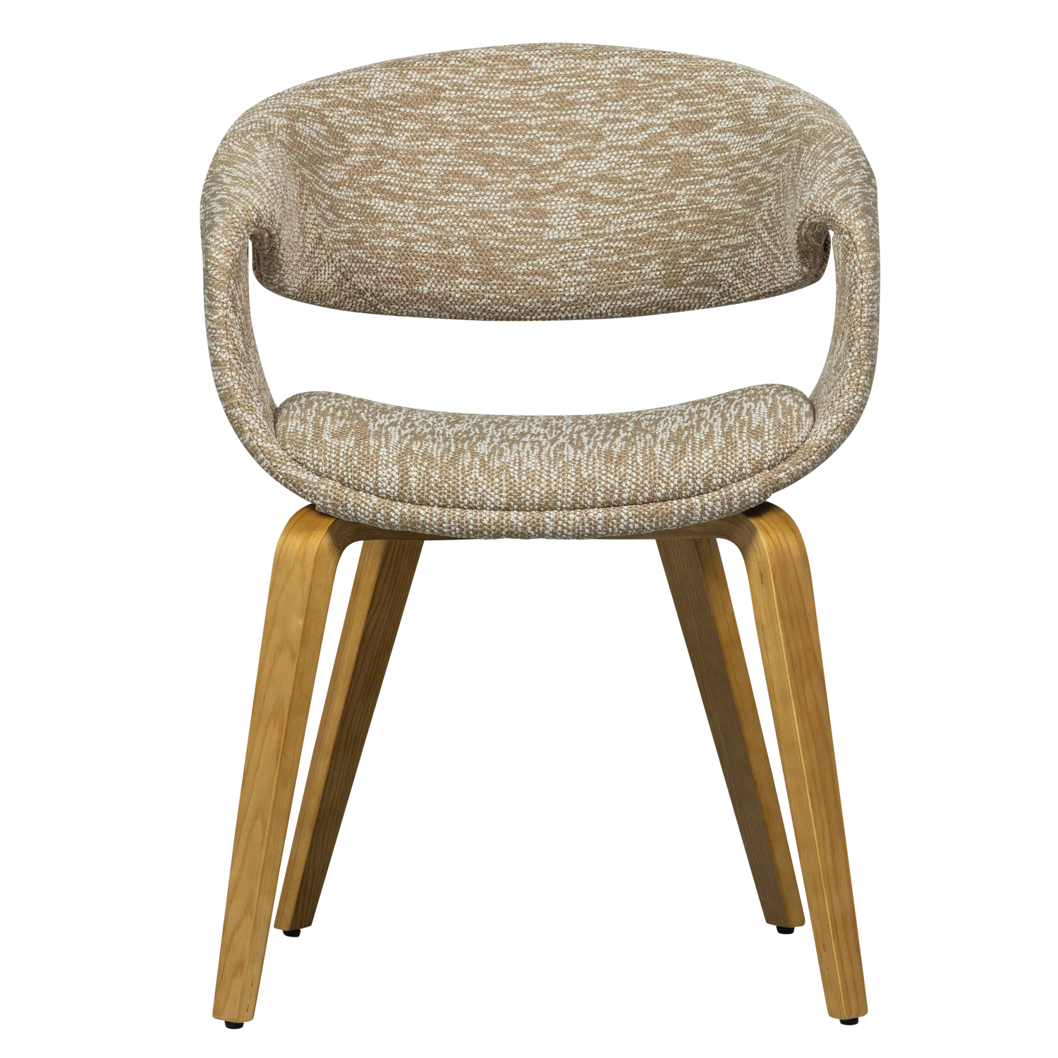 Sessel mit Armlehnen YOSSI beige mit hellbraunem Holzgestell