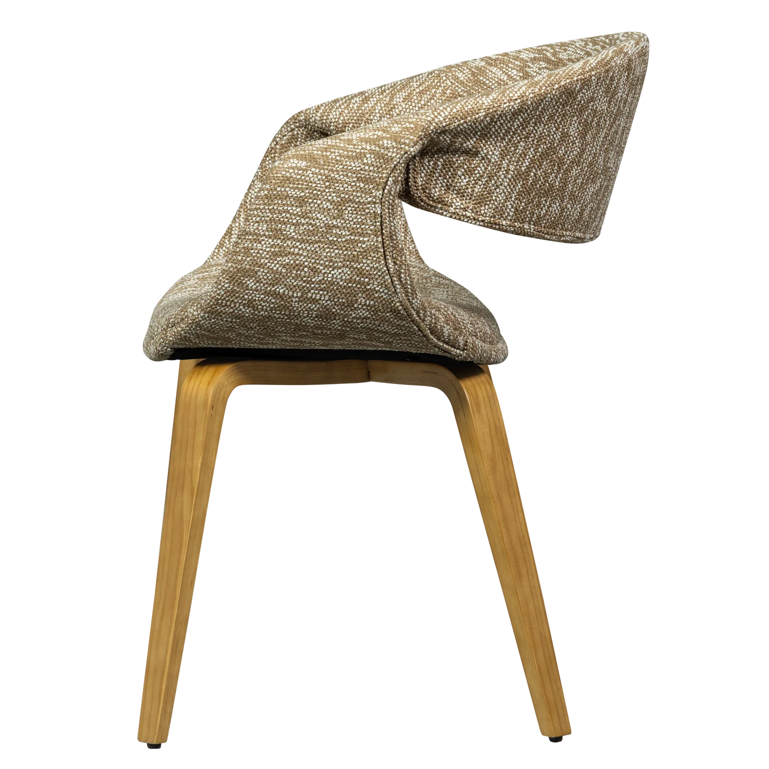 Sessel mit Armlehnen YOSSI beige mit hellbraunem Holzgestell