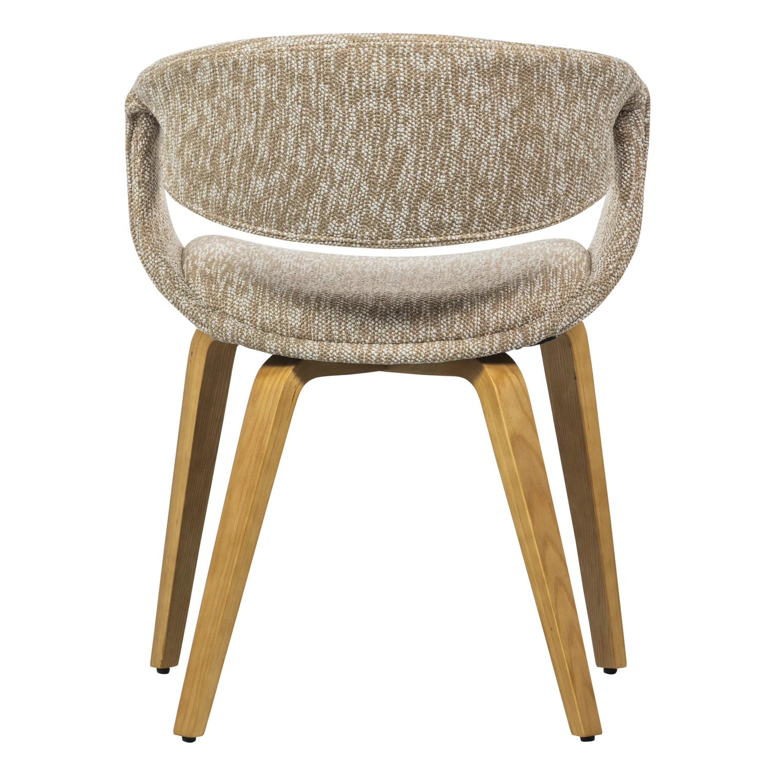 Sessel mit Armlehnen YOSSI beige mit hellbraunem Holzgestell