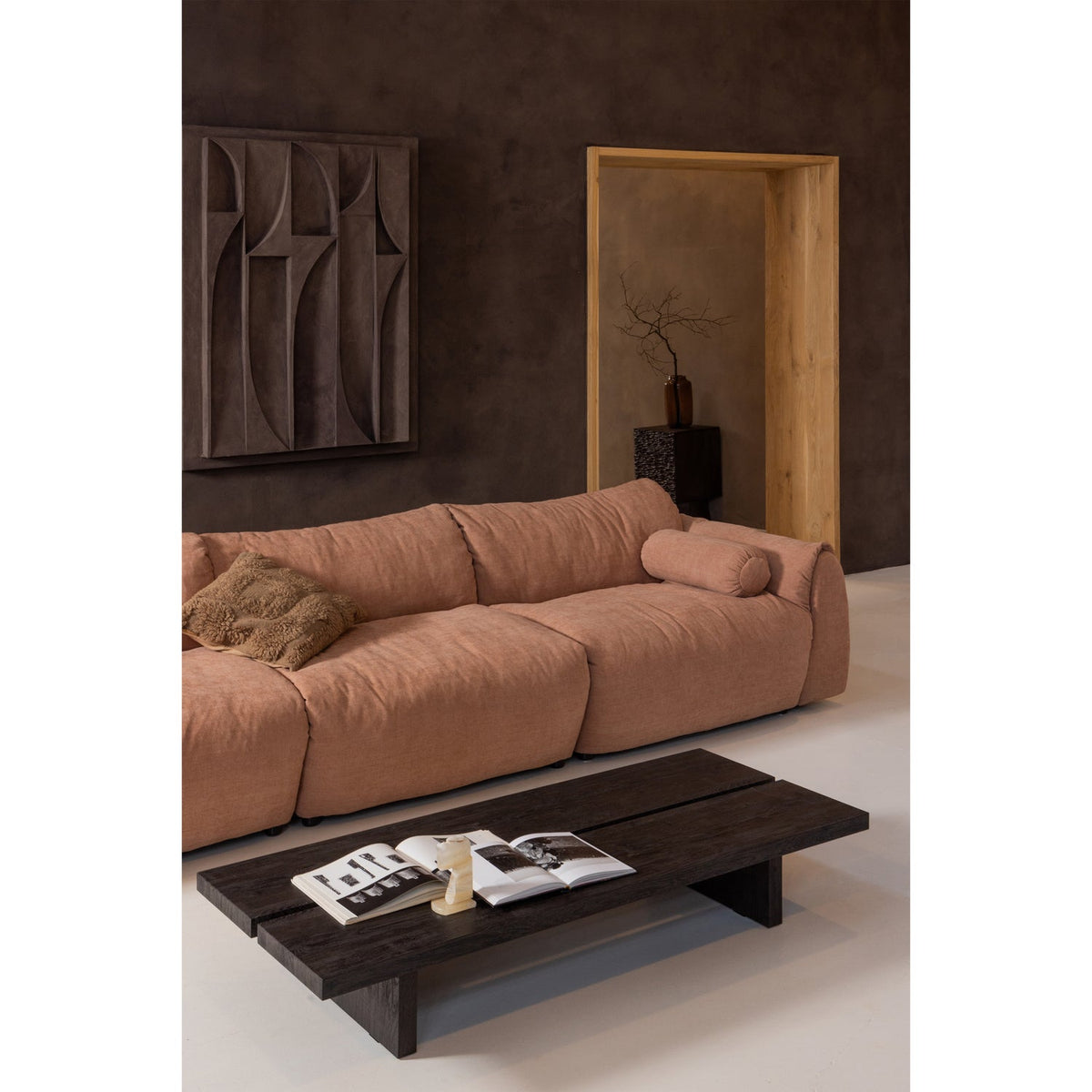 Sofa 3-Sitzer BAGGY braunes Chenille