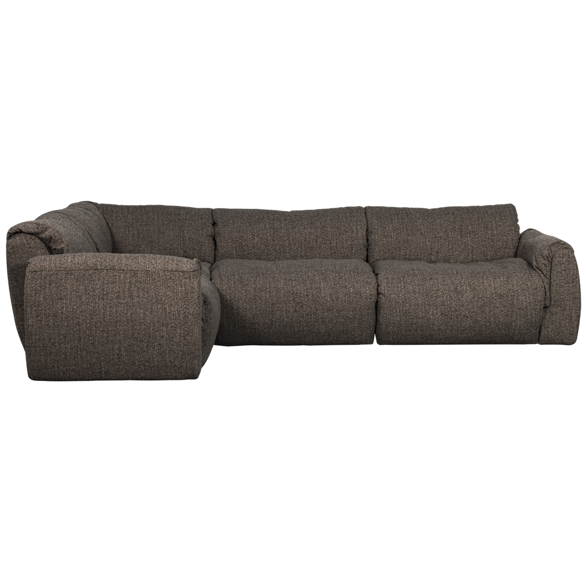 Narożnik BAGGY lewostronny tkanina pleciona ciepły szary melanż – ujęcie 2