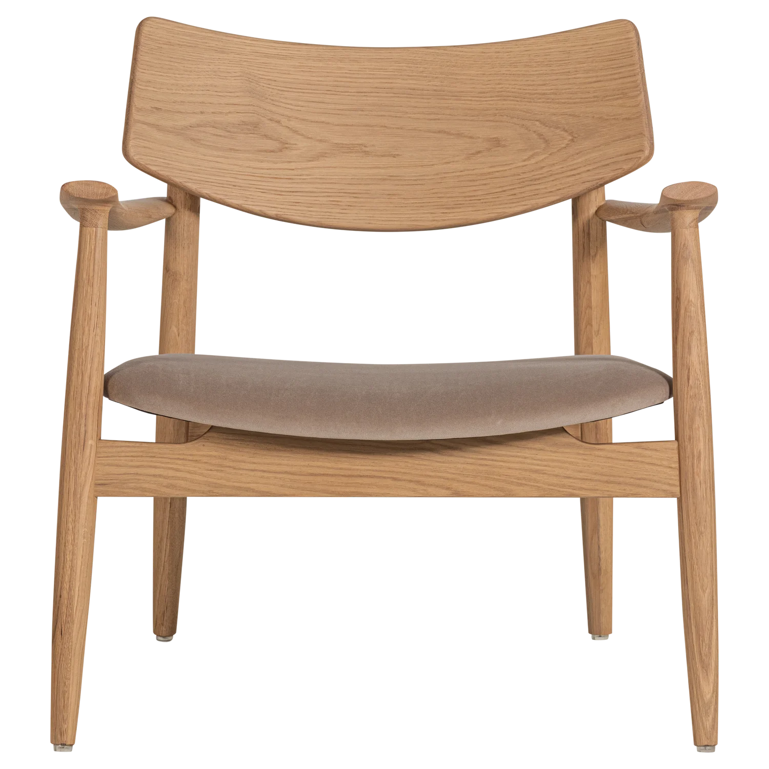 Sessel BASK mit beigem Sitz und Eichenbasis