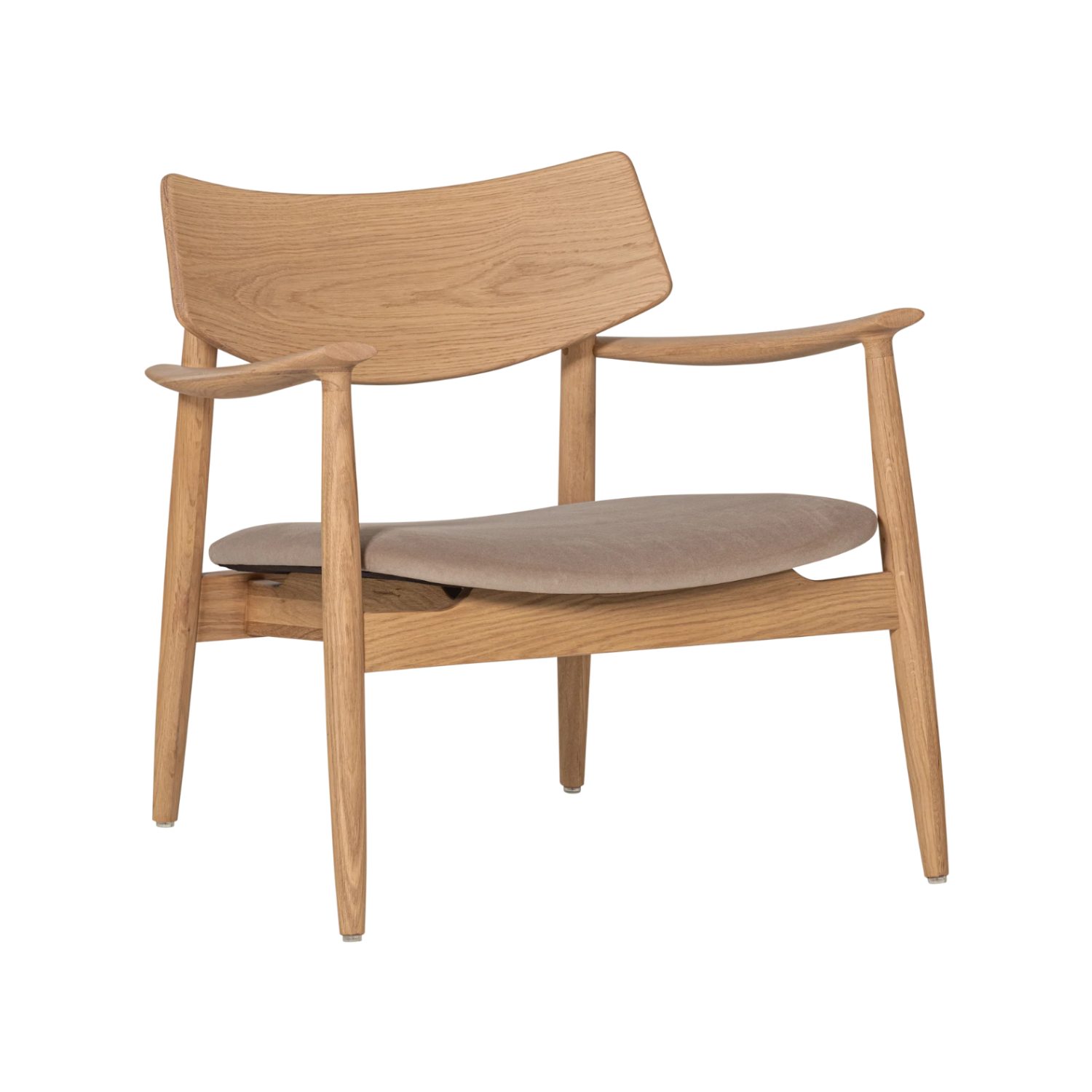 Sessel BASK mit beigem Sitz und Eichenbasis