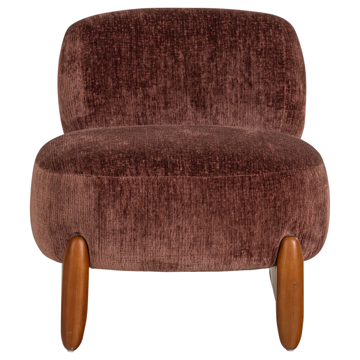 Sessel RUNI weinrot mit Holzgestell