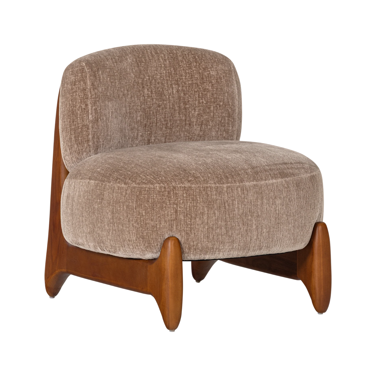 Sessel RUNI sandfarben mit Holzgestell