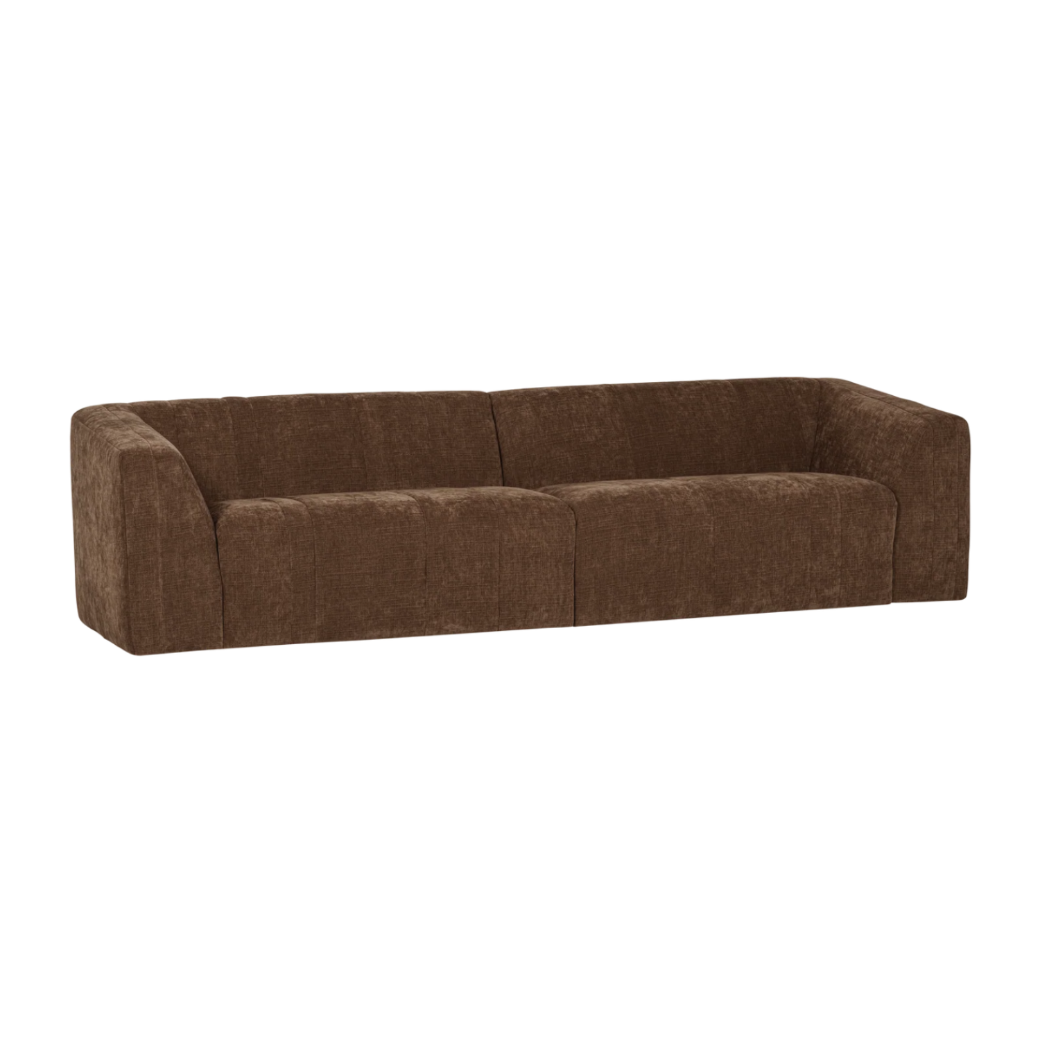 Sofa für 4 Personen OMAIRE braun Chenille
