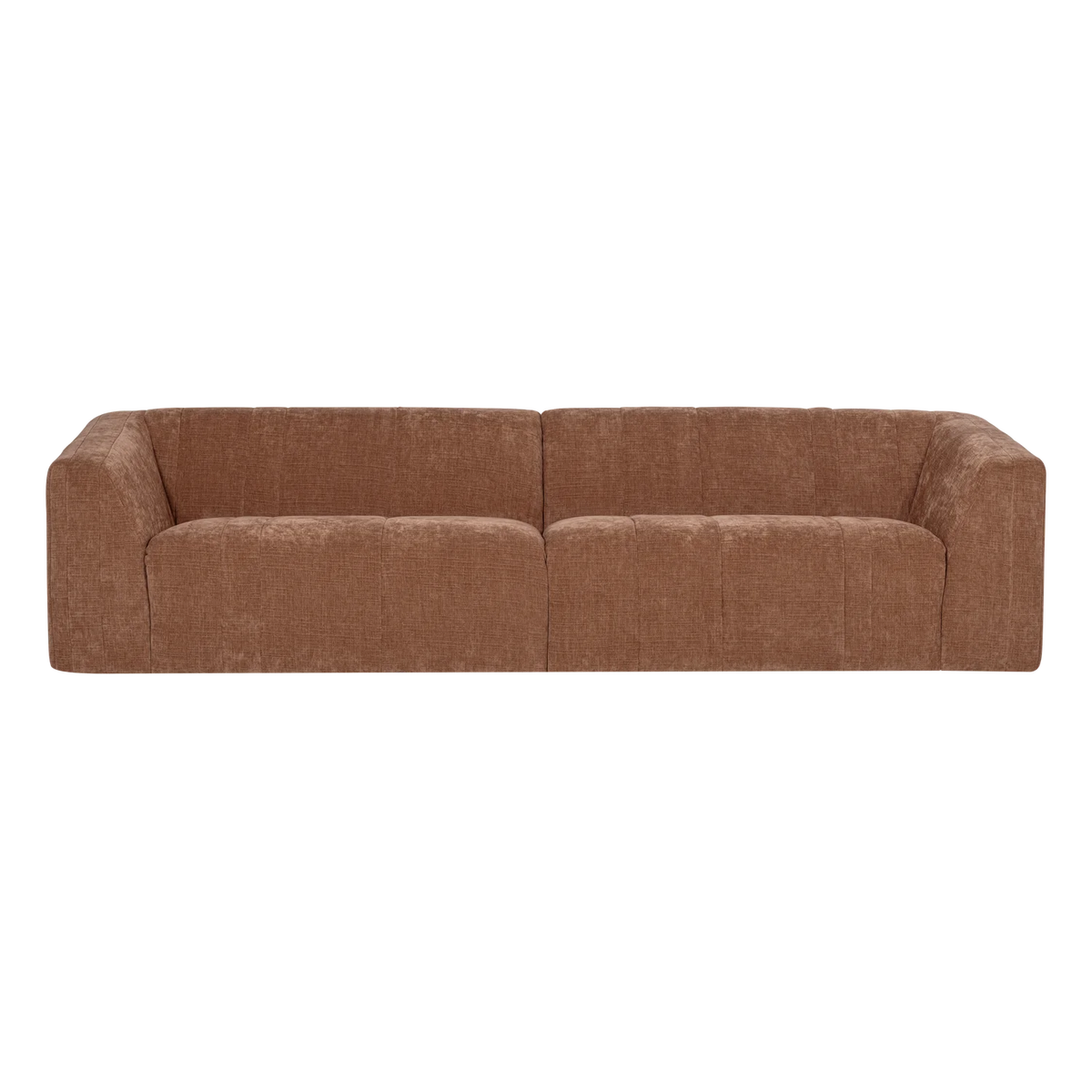 Sofa für 4 Personen OMAIRE rostbraun Chenille