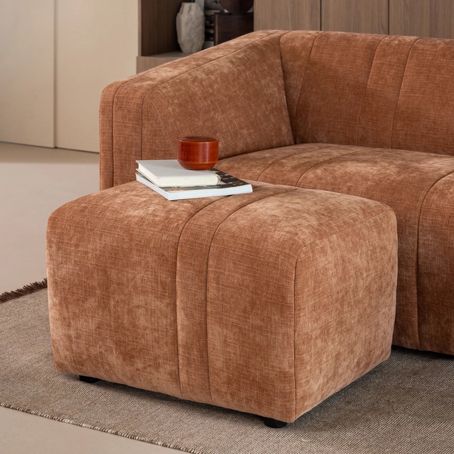 Puff OMAIRE taupe Chenille