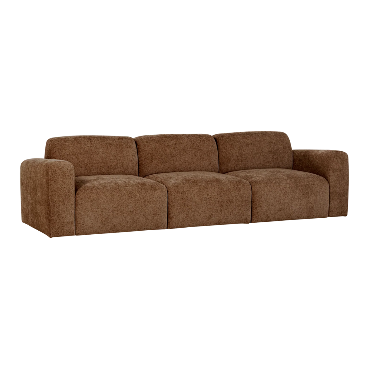 Sofa 3-Sitzer UMINA braunes Chenille