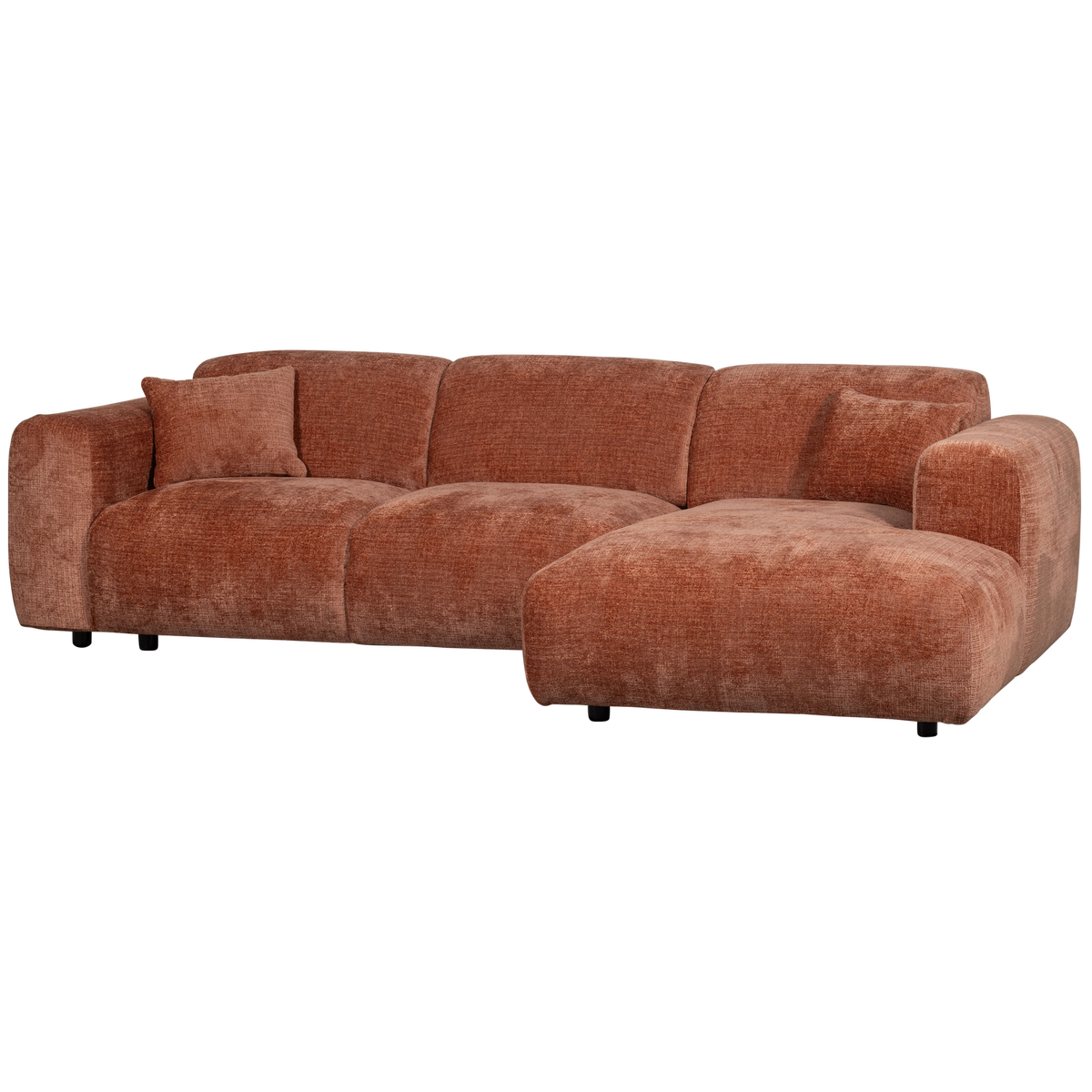 Szezlong CLOUD prawostronny szenil terakota – Woood