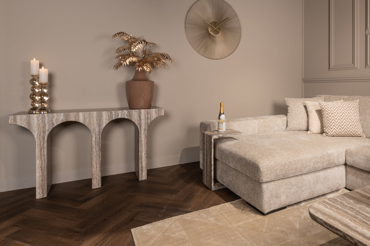 Beistelltisch DULCE grau-beige Marmor
