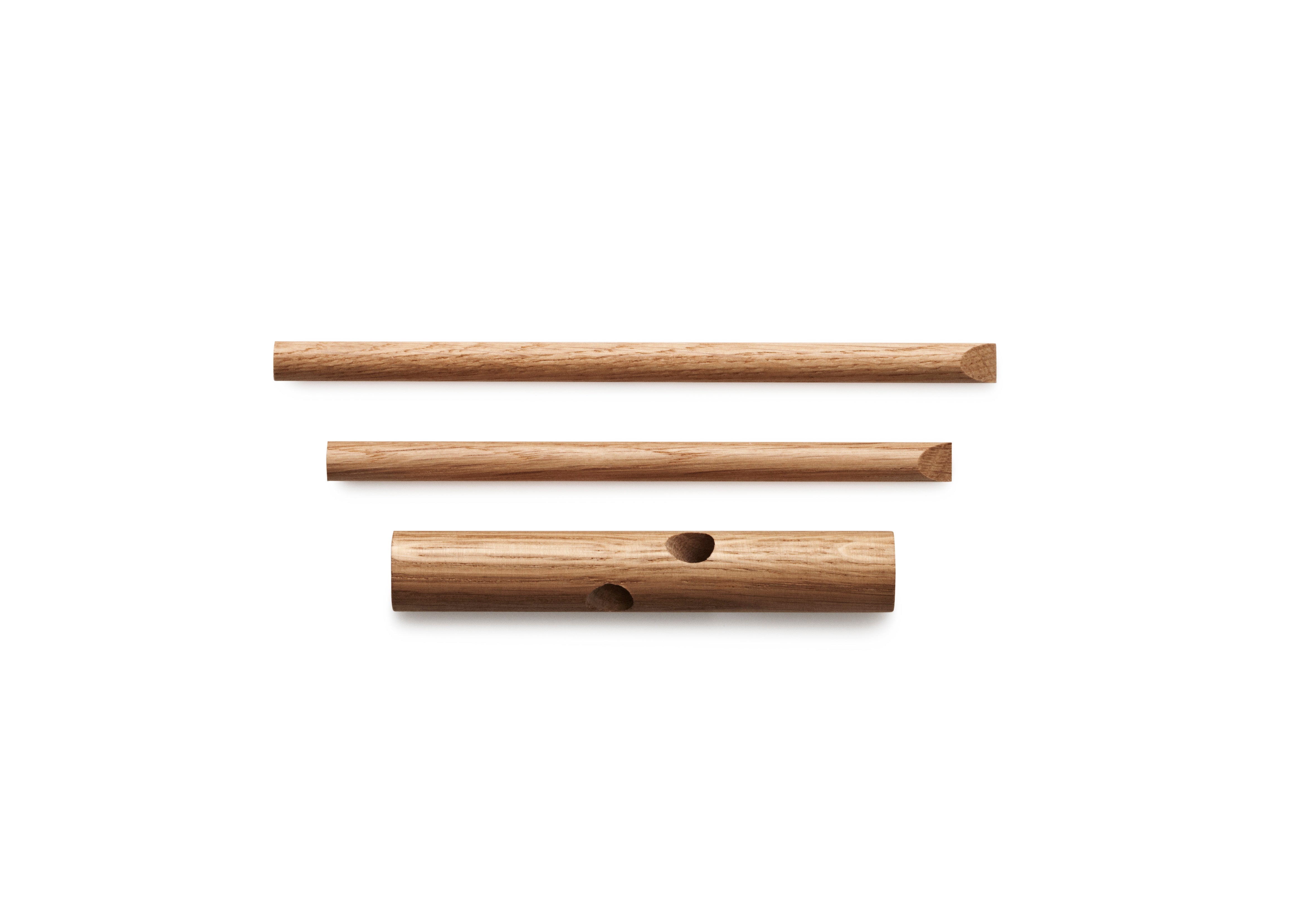 Set von Haken STICKS Eichenholz