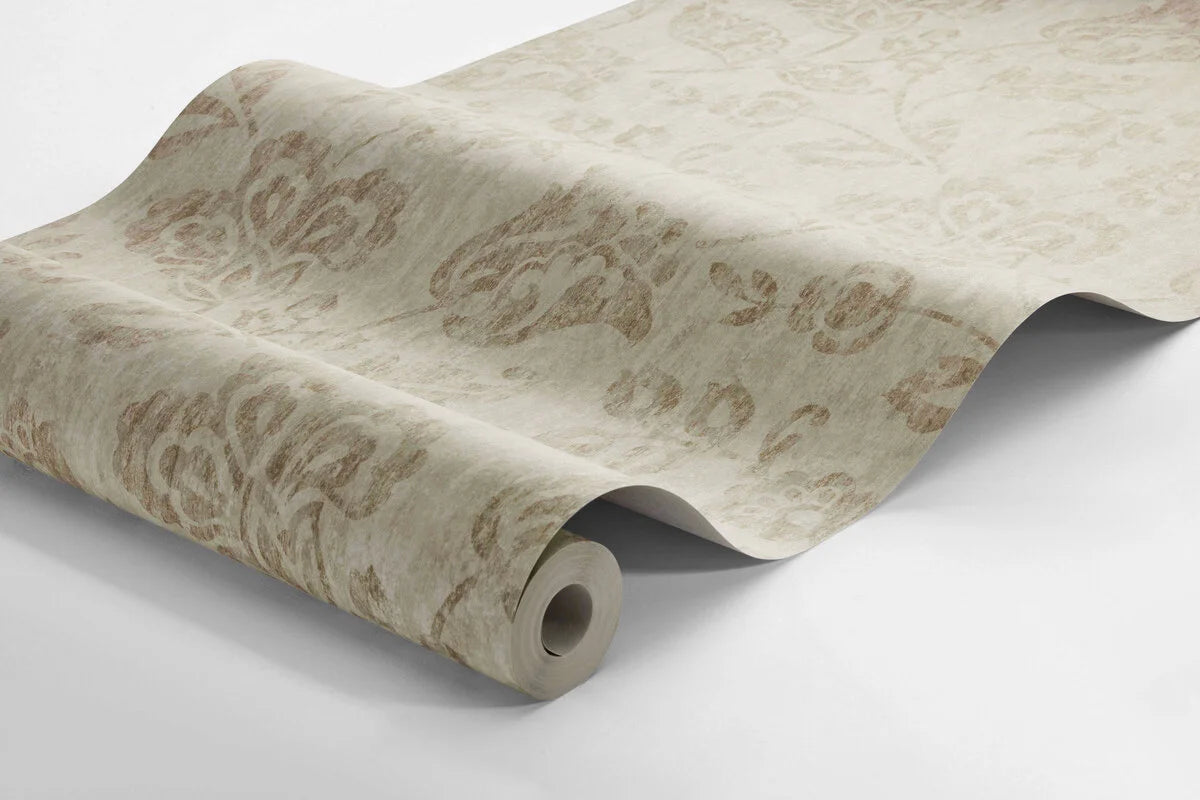 Non-woven paper wallpaper with a floral pattern CORNELIA beige