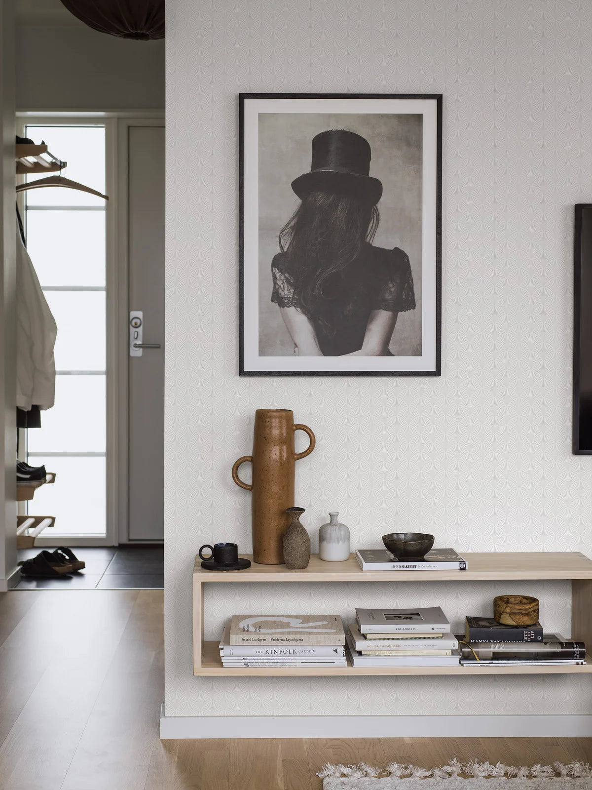 Vlies-Tapete mit geometrischem Muster SAMIRA in gebrochenem Weiß