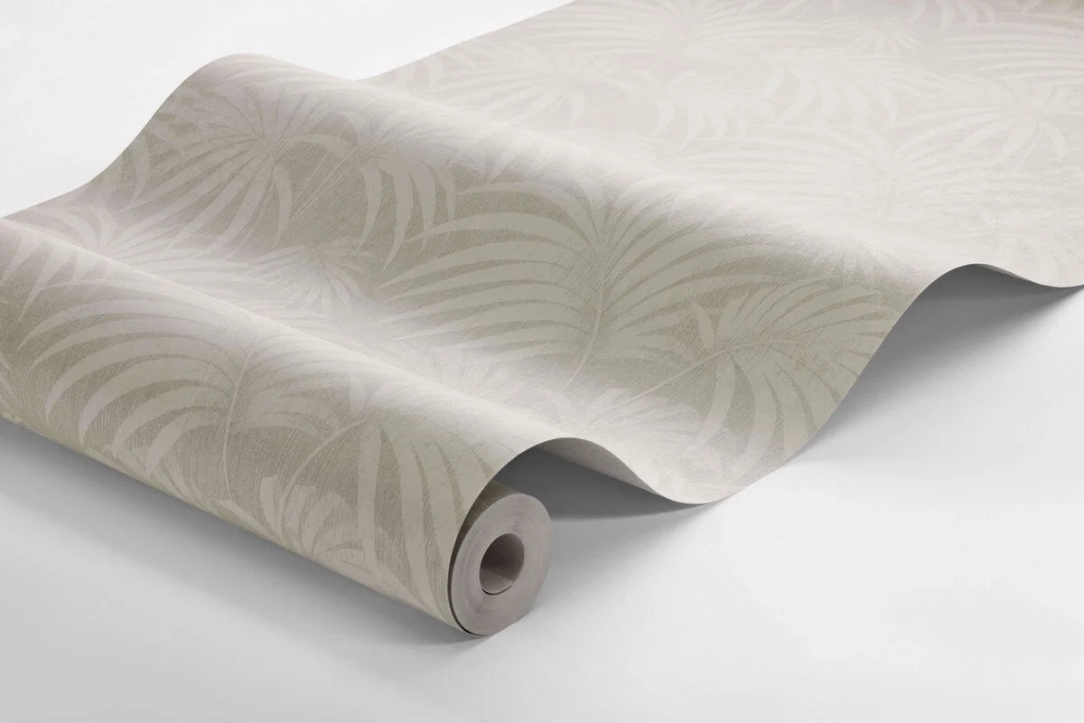 Non-woven paper wallpaper with a plant pattern PAULA beige