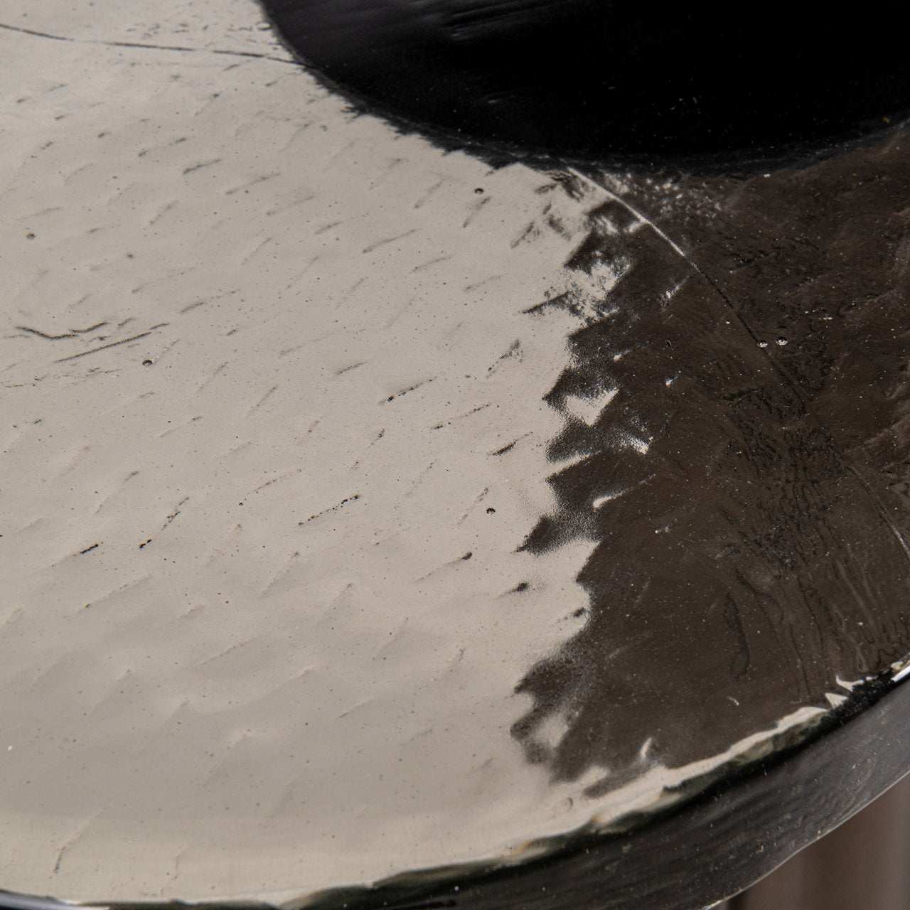 BARWICK Console with Glass Top and Brown Base