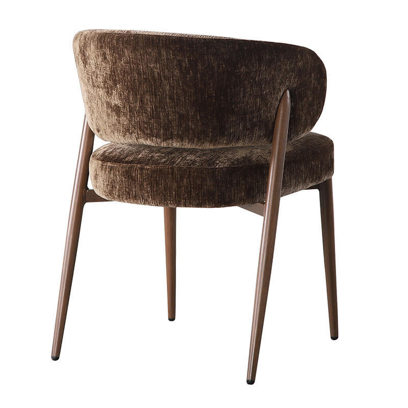 Stuhl FUJI braun mit dunklem Holzgestell