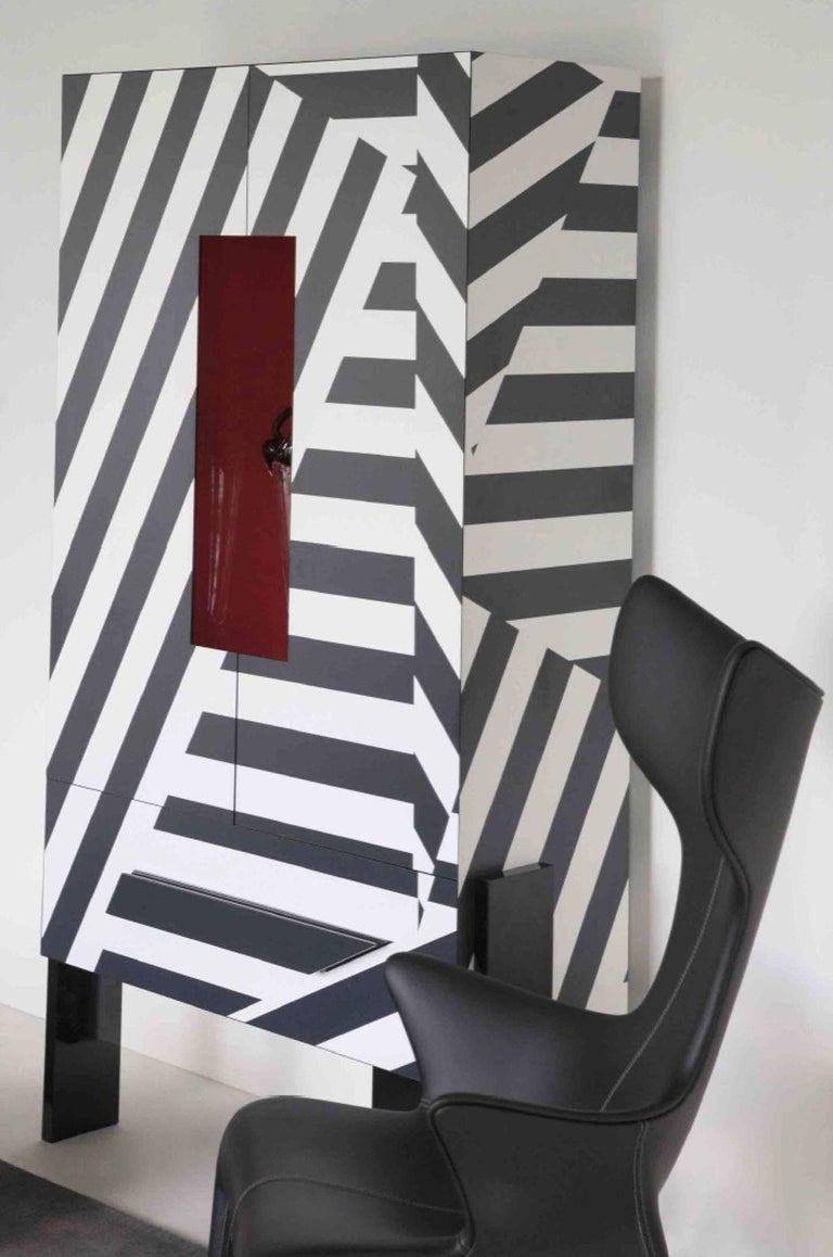 Black and white bookcase