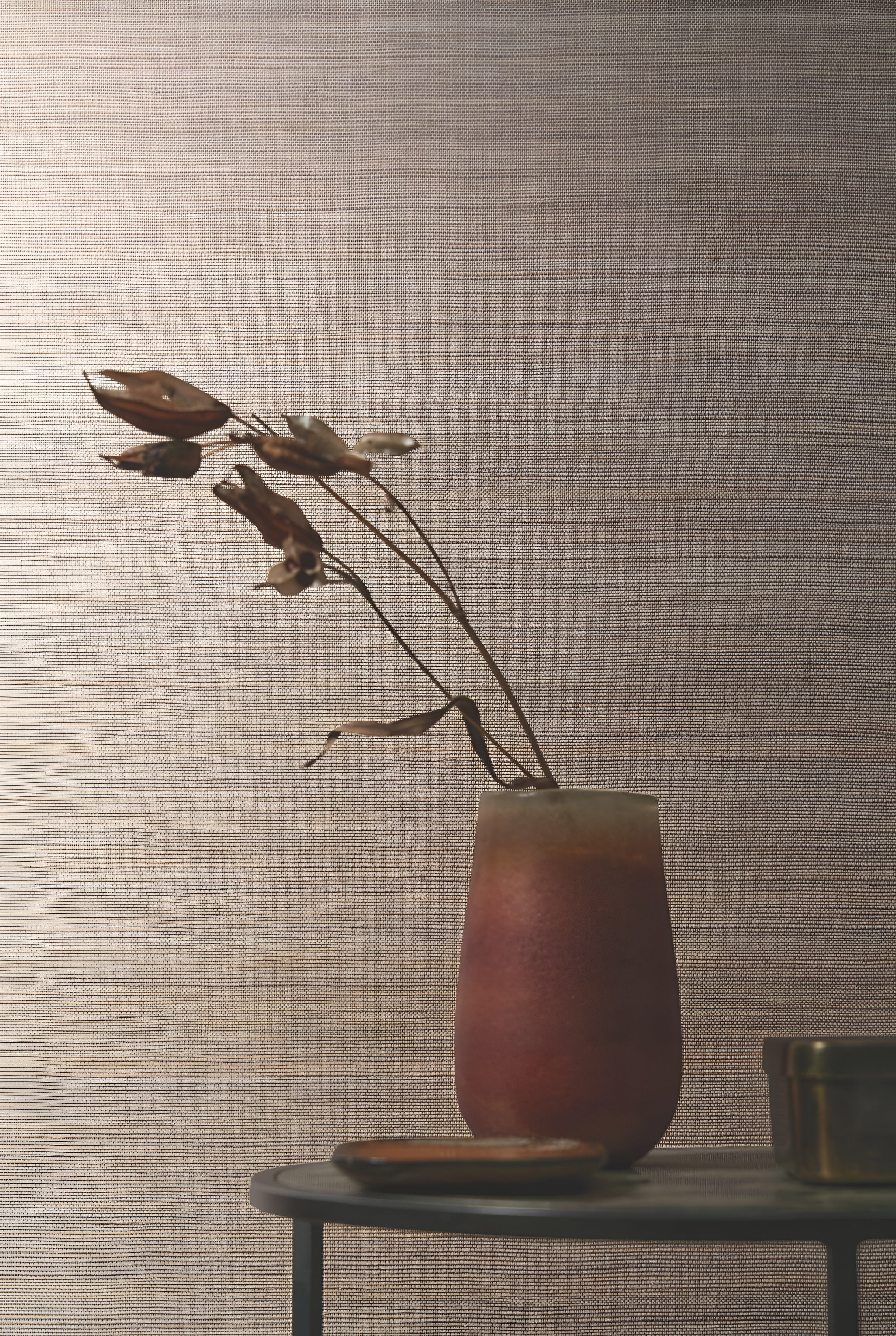 Structural plant fiber wallpaper PICTA - FLOCON snow white with gray