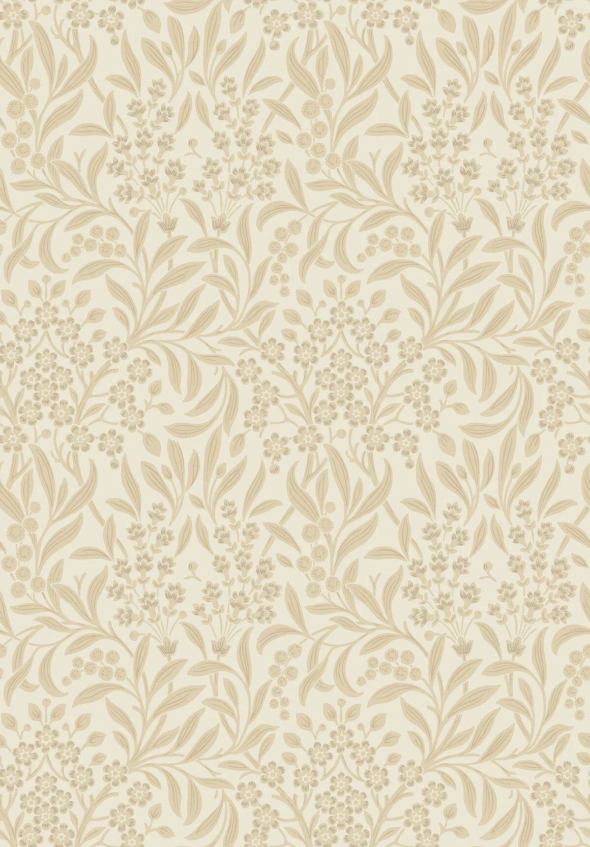 Vlies-Tapete mit pflanzlichem Muster KRYDDHYLLAN beige mit Creme