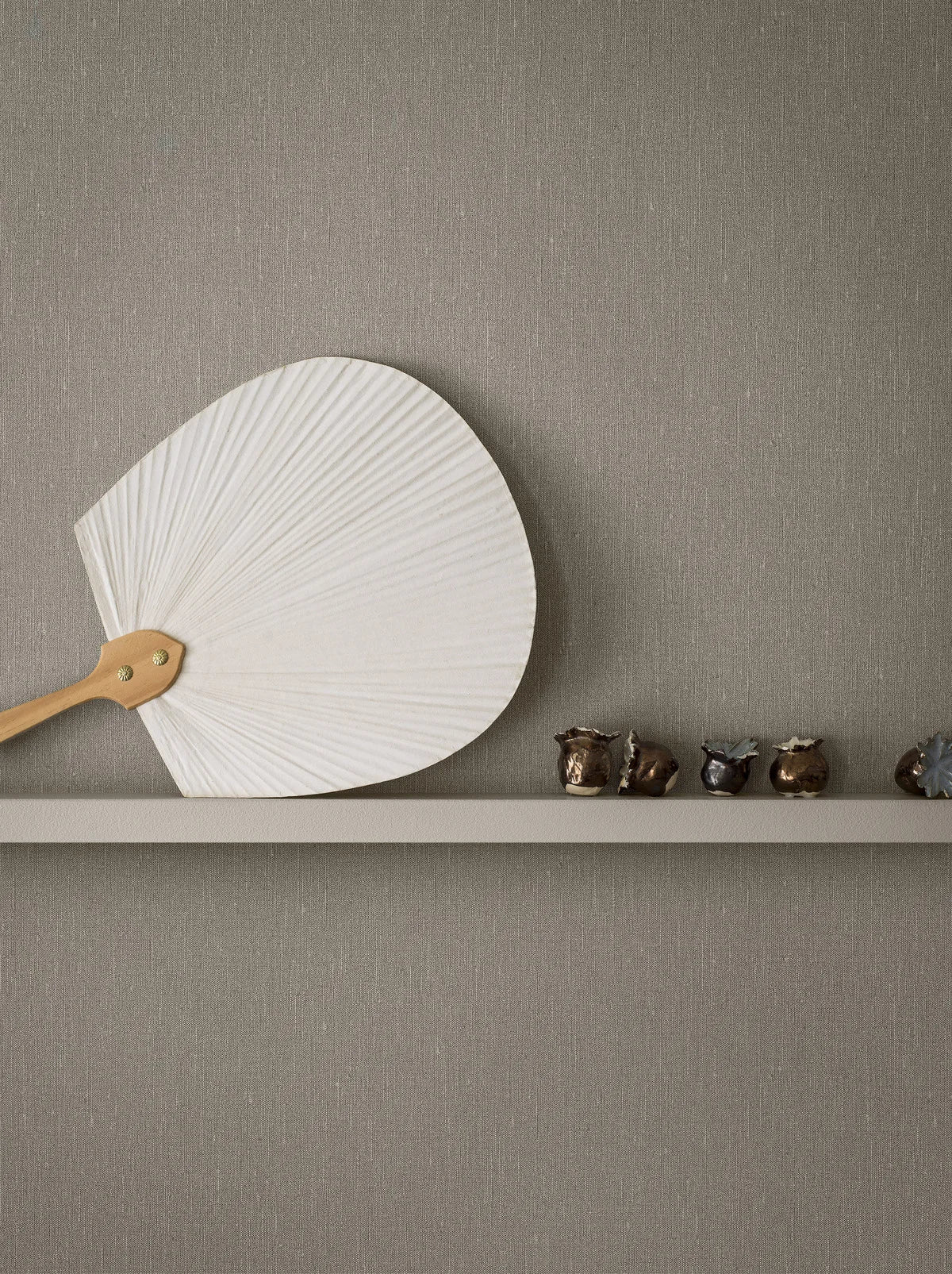 Strukturierte Tapete, die Leinen imitiert - MUSCOT LEINEN hellbraun