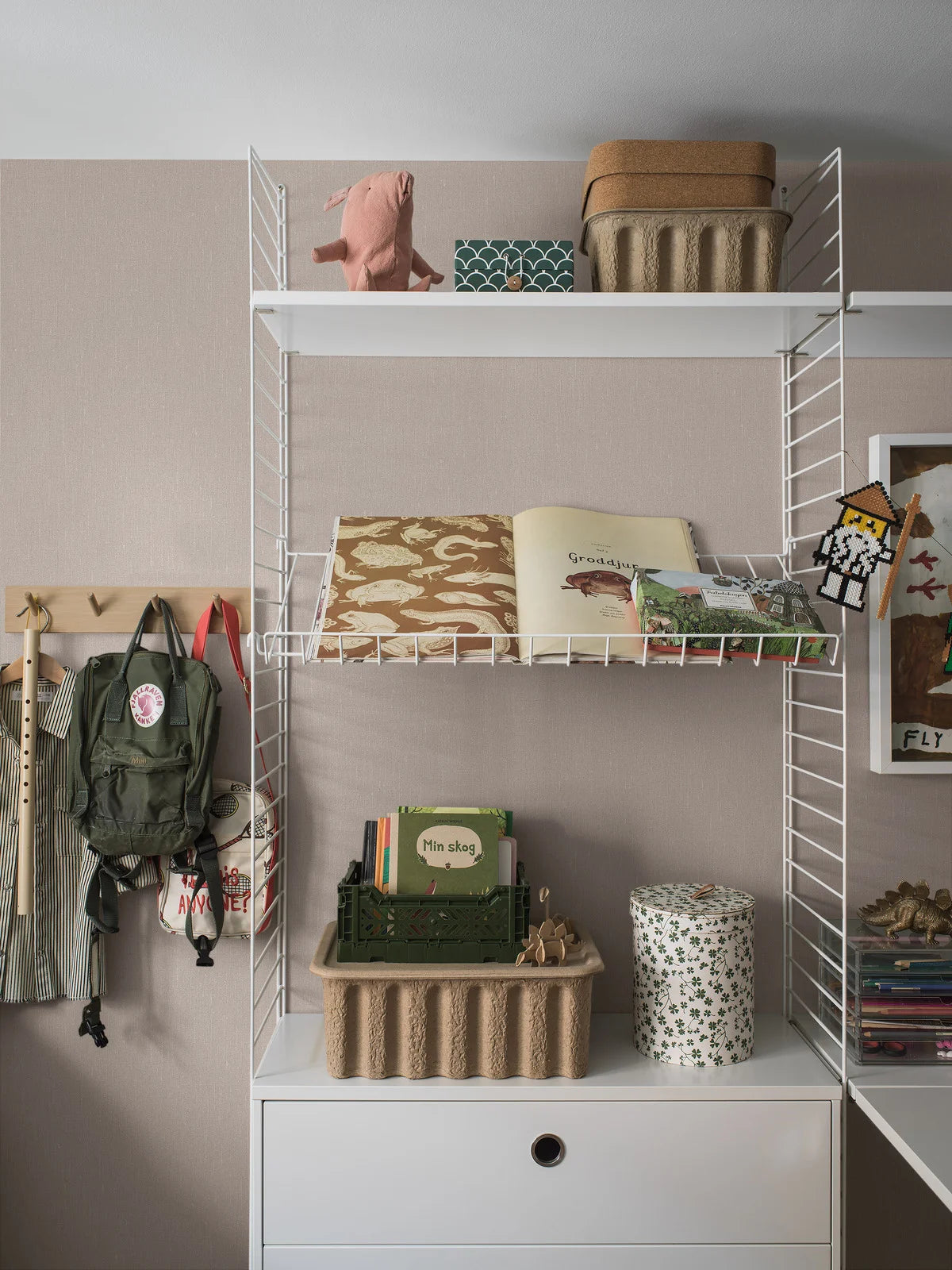 Structural wallpaper resembling linen LINEN - SOFT BLUSH light pink