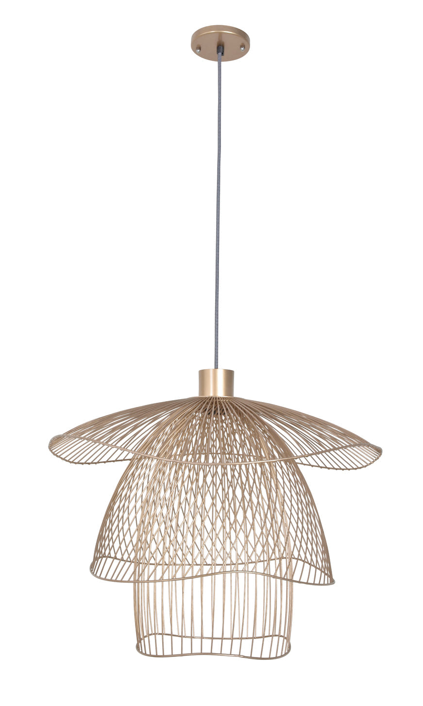 Hanging lamp papillon champagne golden