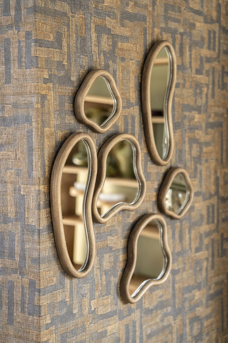 Set von Spiegeln AKIRO aus Gummibaumholz