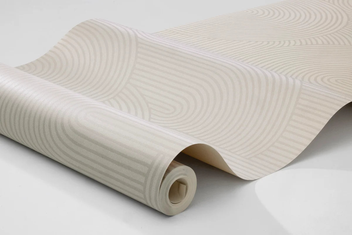 Vlies-Tapete mit geometrischem Muster ZEN in Dunkelbeige