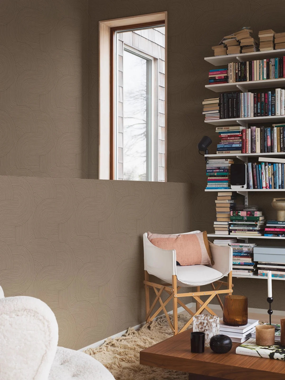 Vlies-Tapete mit geometrischem Muster ZEN in Braun