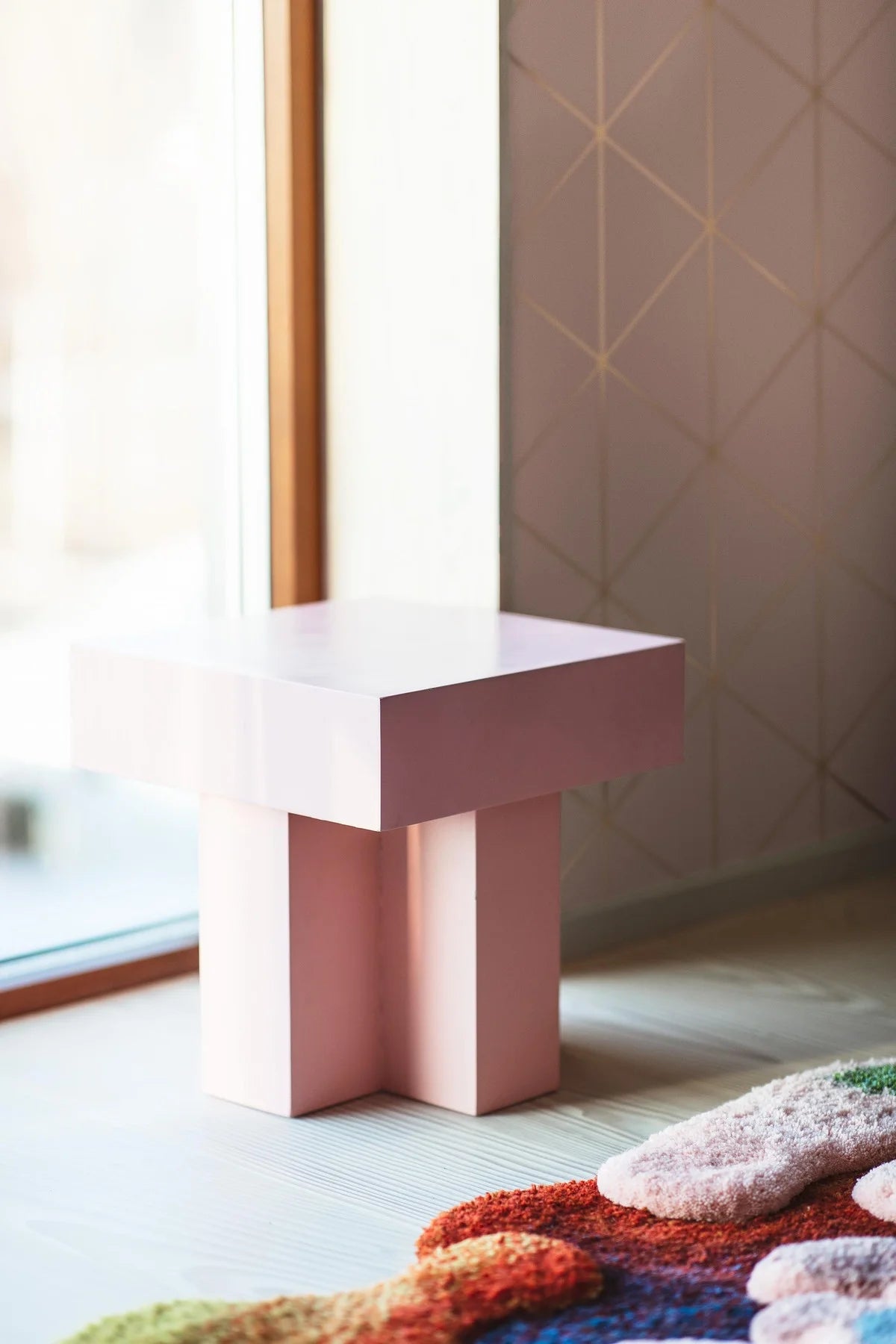 Vlies-Tapete mit geometrischem Muster DIAMONDS rosa