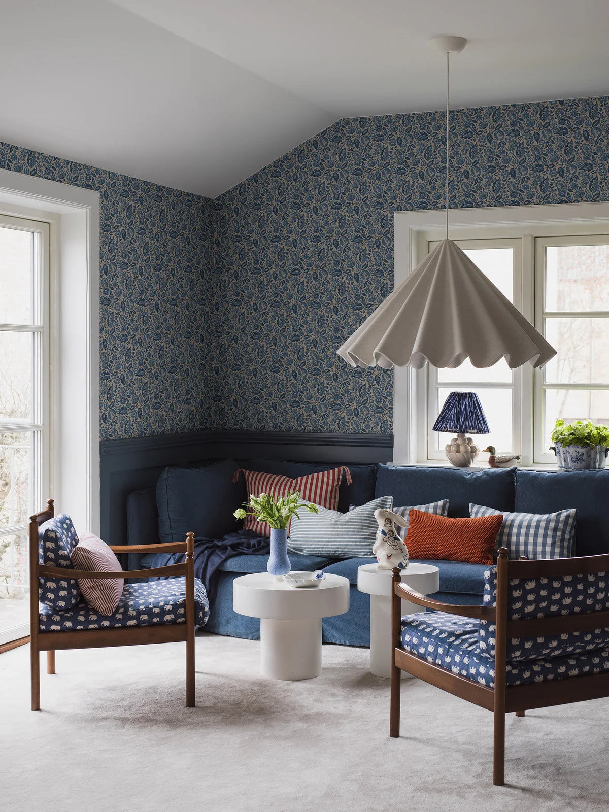 Tapete mit floralem Motiv ELISE in Blau