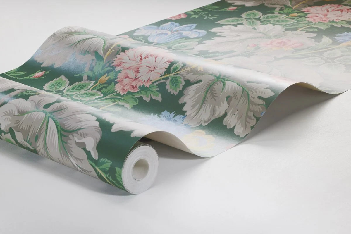 Tapete mit Pflanzenmotiv in Blumen CARNATION GARDEN grün
