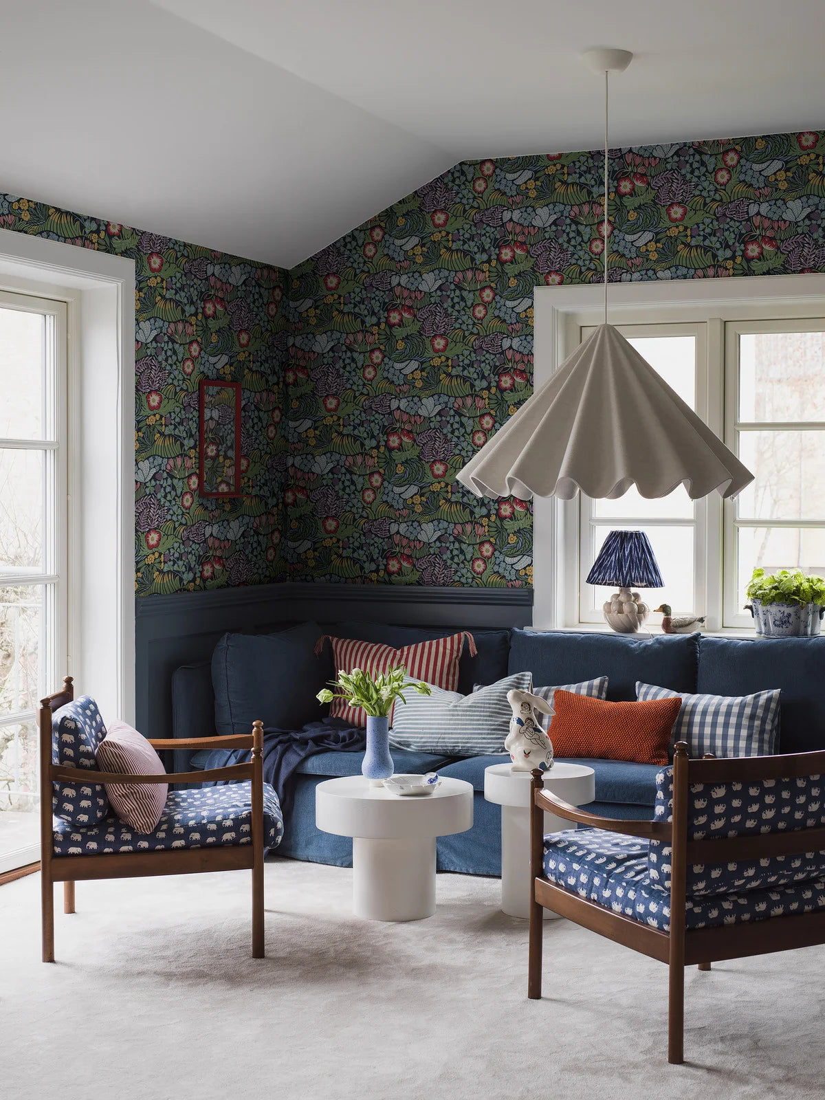 Tapete mit floralem Blumenmuster RABATT mehrfarbig