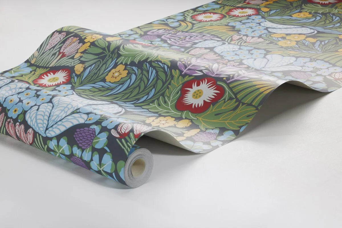 Tapete mit floralem Blumenmuster RABATT mehrfarbig